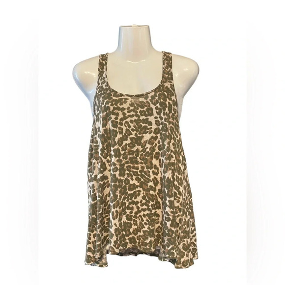 Michael Stars Leopard Racerback Tank Top - Picture 1 of 6